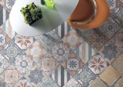 Carreaux ciment sol intérieur