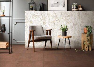gres cérame métallisé corten rouille