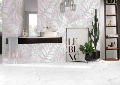 mur en carrelage floral showroom st mitre les remparts
