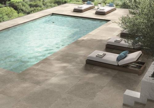 Carrelage  EFFET BETON gris extérieur antidérapant 