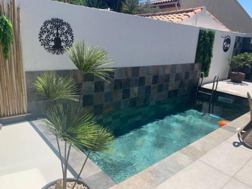 Carrelage PIERRE DE BALI 25x25 Gris Anthracite Ocre Piscine 